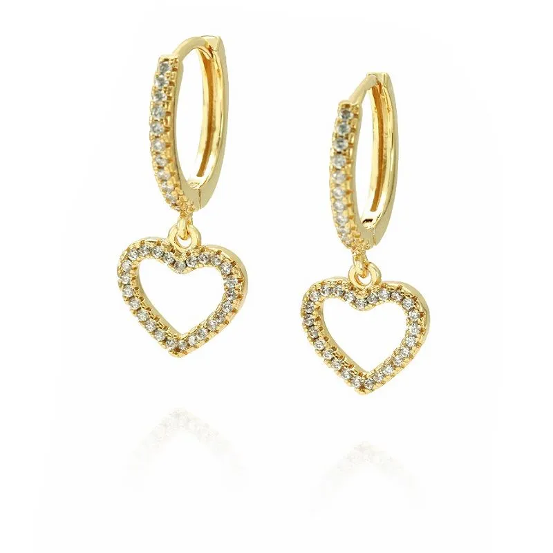 Обруч за минђуше од сребрног срца 925