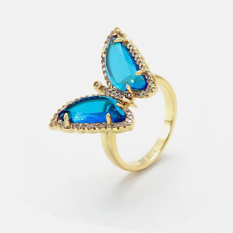 Прелепи сребрни прстен са животињама лептир