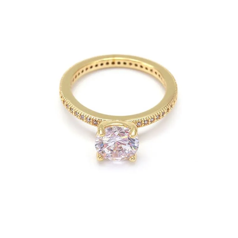 Стерлинг Силвер Вхите Цз Веддинг Ринг