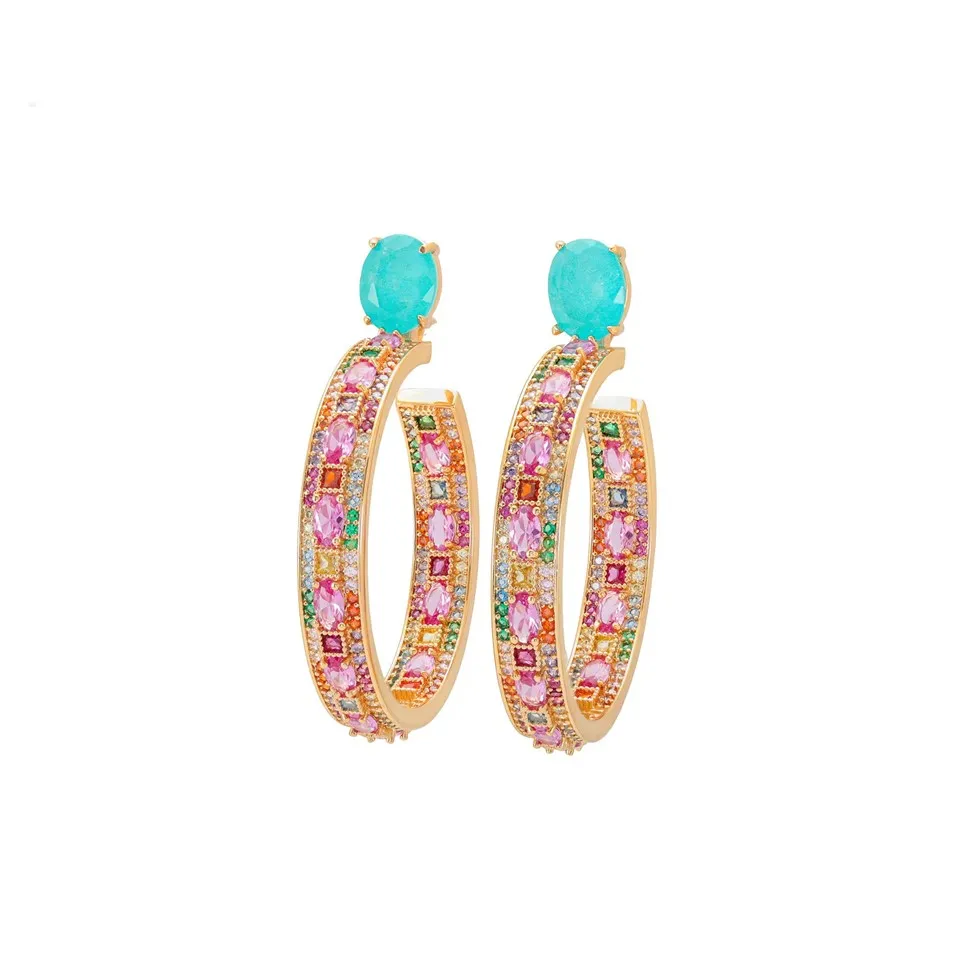 Женске минђуше са позлаћеним цирконом Фусион